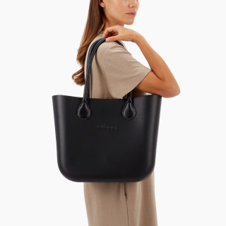 Довгі ручки екошкіра Чорний