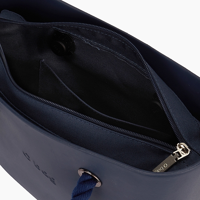 Жіноча сумка O bag mini | корпус темно-синій, підкладка текстиль, короткі ручки-канати OBAGB002EVS00017-OBAGS002TES01009-HLESGC00ROS00009