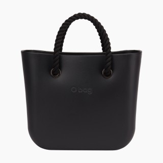 O bag Mini Чорна з короткими ручками-канатами