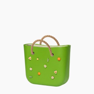 O bag Mini o charms Зелена з короткими ручками-канатами