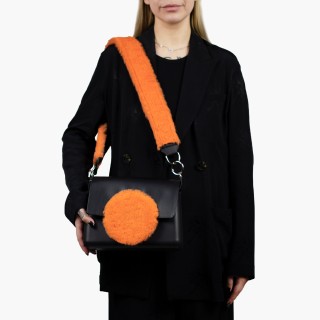 O bag glam Чорна, ремінець