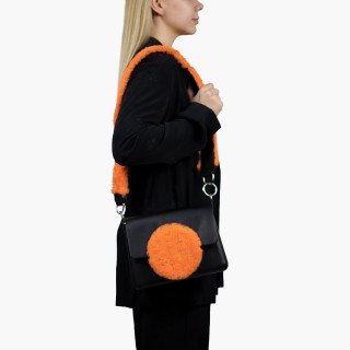 O bag glam Чорна, ремінець