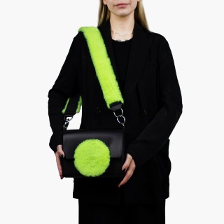 O bag glam Чорна, ремінець