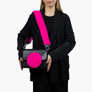 O bag glam Чорна, ремінець