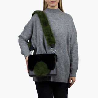 O bag glam Чорна, ремінець