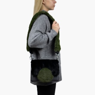 O bag glam Чорна, ремінець