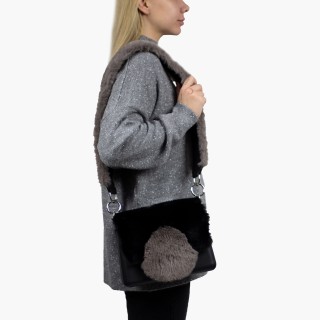 O bag glam Чорна, ремінець