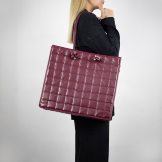 O bag knots наппа з ефектом 3D Бордо