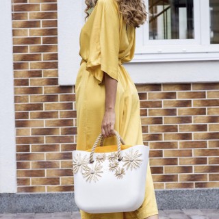 Корпус O bag classic з квітами рафія Лате