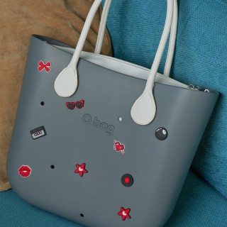O bag Classic o charms Сіра з довгими ручками