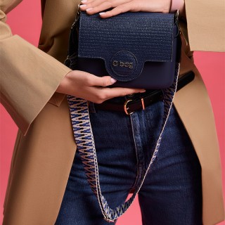 Ремінець з кліпсами регульований з принтом зигзаг Чорний, Темно-синій, Лате