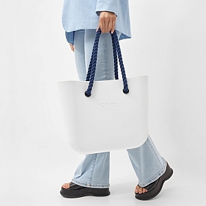 Жіноча сумка O bag classic | корпус лате, підкладка текстиль, довгі ручки-канати