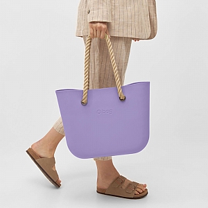 Жіноча сумка O bag classic | корпус аметист, підкладка текстиль, довгі ручки-канати