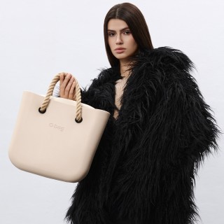 O bag Classic Пісок з короткими ручками-канатами
