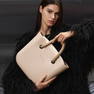 O bag Classic Пісок з короткими ручками-канатами