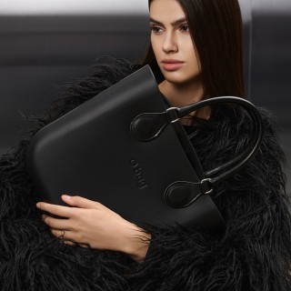 O bag Mini Чорна з короткими ручками tubular