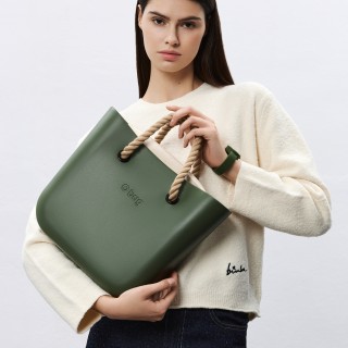 O bag Mini Мілітарі з короткими ручками-канатами
