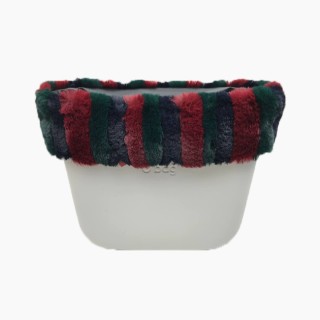 Манжет O bag classic кролик триколор Темно-синій / Зелений ліс / Бордо