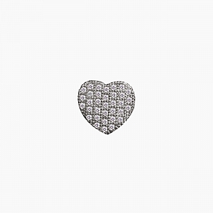 Декоративна підвіска для ремінця O click shift "серце з кристалами" Срібло
