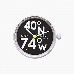 Циферблат O clock great NYC latitude Білий / Чорний / Цедра