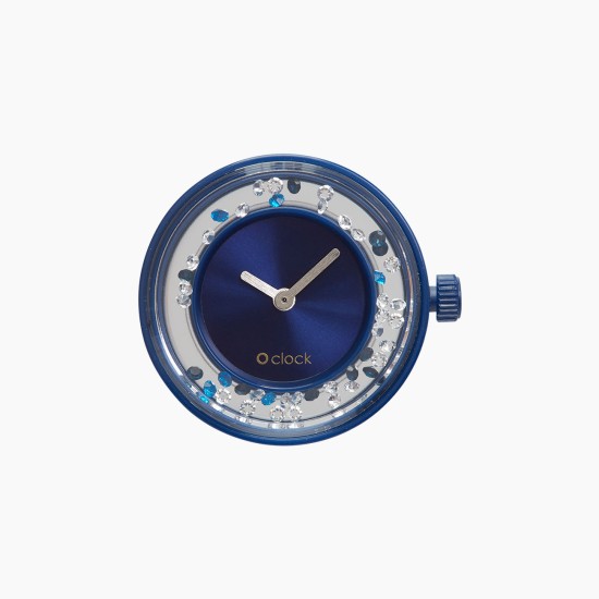 Циферблат O clock Shiny Crystals темно-синій