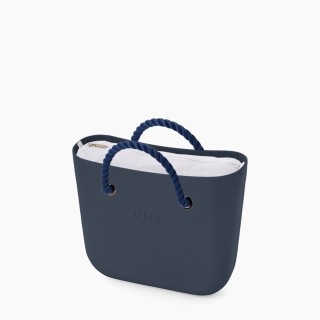 O bag Classic Темно-синя з короткими ручками-канатами