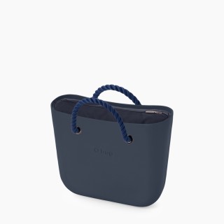 O bag Classic Темно-синя з короткими ручками-канатами