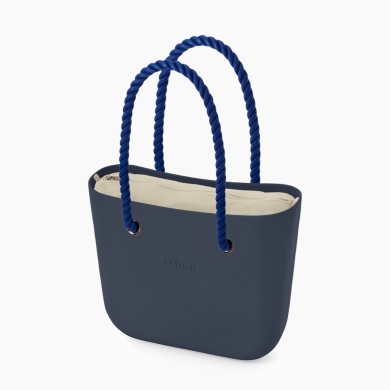 O bag Classic Темно-синя з довгими ручками-канатами