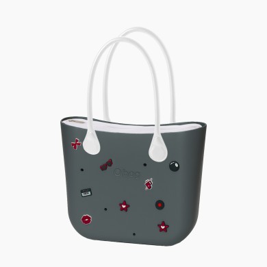 O bag Classic o charms Сіра з довгими ручками