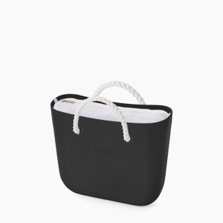 O bag Classic Чорна з короткими ручками-канатами
