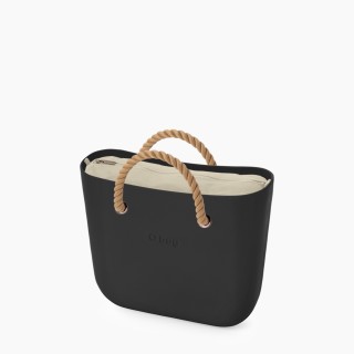 O bag Classic Чорна з короткими ручками-канатами