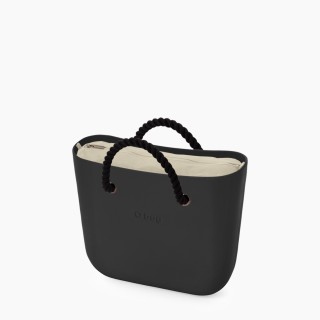 O bag Classic Чорна з короткими ручками-канатами