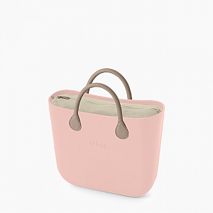 Жіноча сумка O bag classic | корпус рожевий дим, підкладка текстиль, короткі ручки