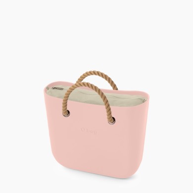 O bag Classic Рожевий дим з короткими ручками-канатами