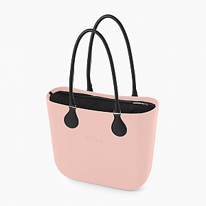 Жіноча сумка O bag classic | корпус рожевий дим, підкладка текстиль, довгі ручки tubular