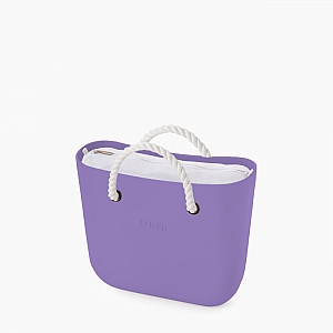 Жіноча сумка O bag classic | корпус аметист, підкладка текстиль, короткі ручки-канати