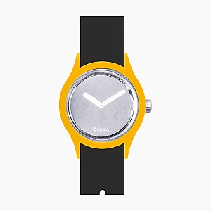 O clock shift | ремінець чорний, основа жовта, циферблат Mirror дзеркальний