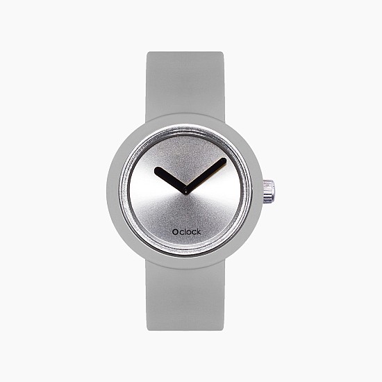 O clock | ремінець світло-сірий, циферблат Gold and Silver срібло O clock | ремінець світло-сірий, циферблат Gold and Silver срібло