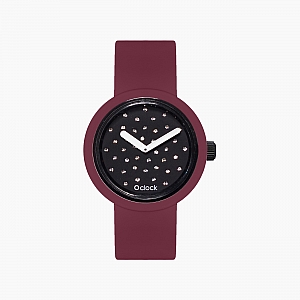 O clock | ремінець пурпурний, циферблат Crystal чорний