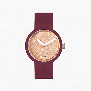 O clock | ремінець пурпурний, циферблат Glimmer золото