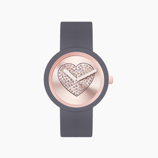 O clock | ремінець графіт, циферблат Sparkling Heart пудра