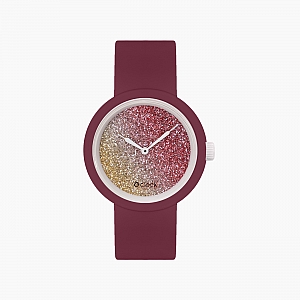 O clock | ремінець пурпурний, циферблат Glitter Bicolor Цедра / Корал