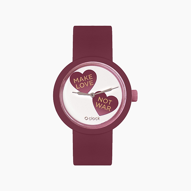 O clock | ремінець пурпурний, циферблат Make Love смородина