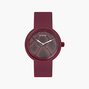 O clock | ремінець пурпурний, циферблат Snake metal сангрія