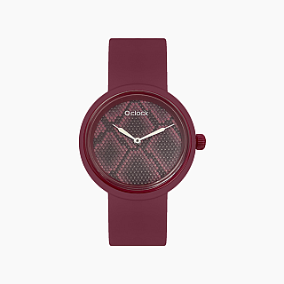 O clock | ремінець пурпурний, циферблат Snake metal сангрія