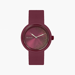 O clock | ремінець пурпурний, циферблат Glitter half moon сангрія