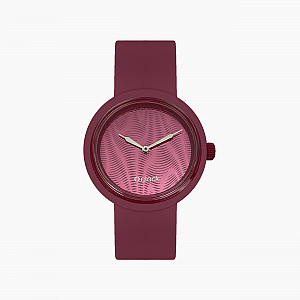 O clock | ремінець пурпурний, циферблат Moire сангрія