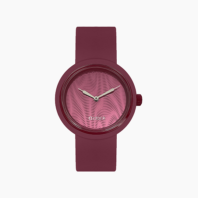 O clock | ремінець пурпурний, циферблат Moire сангрія OCLKD001MESL6422-OCLKS007SIS01069