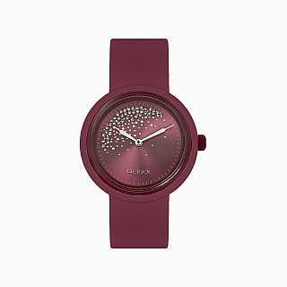 O clock | ремінець пурпурний, циферблат Night snow рожевий