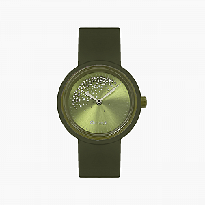 O clock | ремінець олива, циферблат Night snow зелений